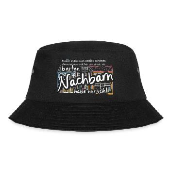 The best neighbors , neighborhood party. German - Bucket Hat - black - Front - Lela (165cm)