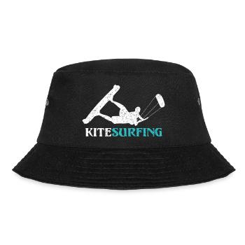 Ride the Wind – Kitesurf Style - Bucket Hat - black - Front - Lela (165cm)