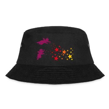Weihnachtssterne und Engel Sternenengel Gelb Rot - Bucket Hat - Schwarz - Vorne - Lela (165cm)