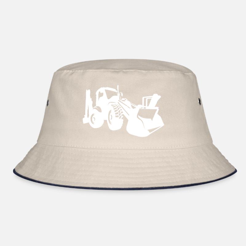 Excavator Wheel Loader Construction Equipment Operator Silhouette Bucket Hat