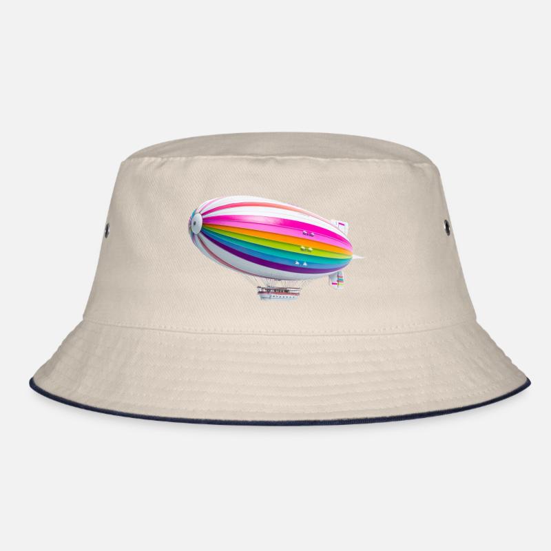 Rainbow Zeppelin Print Bucket Hat