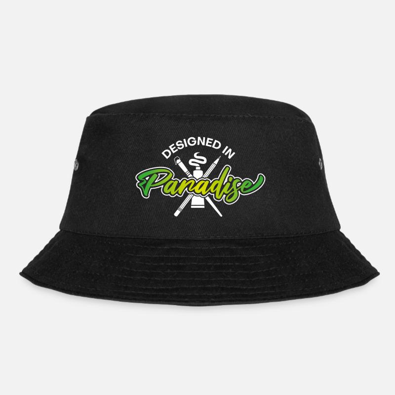 Designed in Paradise - Bucket Hat - black