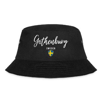 Göteborg, Schweden, elegantes Design - Bucket Hat - Schwarz - Vorne - Lela (165cm)