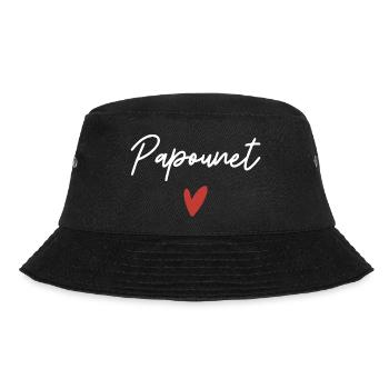 Papa Herz Geschenkidee - Bucket Hat - Schwarz - Vorne - Lela (165cm)