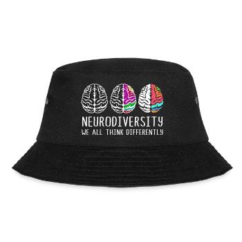 Neurodiversity Autismus Gehirn ADHS Asperger - Bucket Hat - Schwarz - Vorne - Lela (165cm)