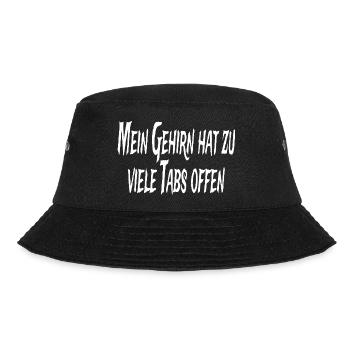 Mein Gehirn hat zu viele Tabs offen - Bucket Hat - Schwarz - Vorne - Lela (165cm)