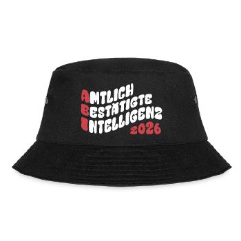 Abi 2026 - Abitur - Retro Flow Style Geschenk - Bucket Hat - Schwarz - Vorne - Lela (165cm)
