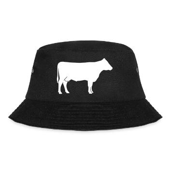 Cow Silhouette Farm Clean Vector - Bucket Hat - black - Front - Lela (165cm)