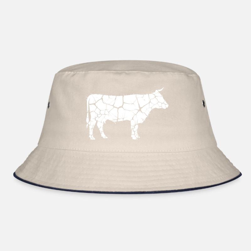 Cow Cattle Mosaic Sliver Art Vector Bucket Hat