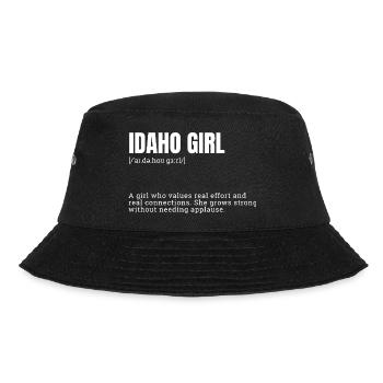 Idaho Girl Stärke-Statement - Bucket Hat - Schwarz - Vorne - Lela (165cm)