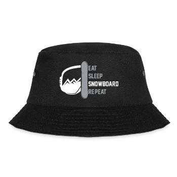 Snowboarden Snowboarder Iss, schlaf Snowboard - Bucket Hat - Schwarz - Vorne - Lela (165cm)