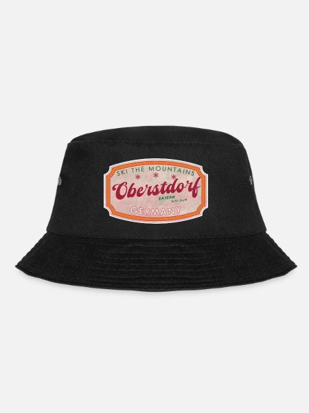 Oberstdorf Bavaria Retro Ski-Marke - Bucket Hat - Schwarz