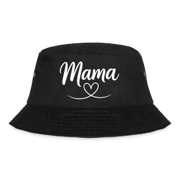 Mama Heart Script - Bucket Hat - black - Front - Lela (165cm)