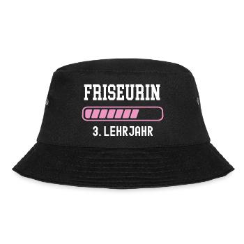Friseurin Ausbildung 3 Lehrjahr Friseur Lehre - Bucket Hat - Schwarz - Vorne - Lela (165cm)