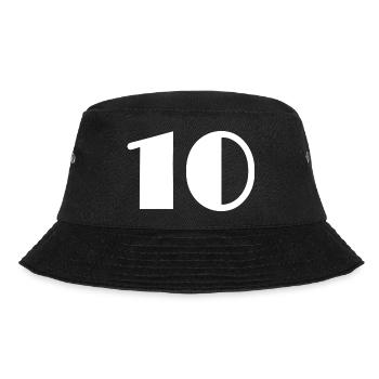 10. 10 YEARS. 10th ANNIVERSARY. 10 YEAR ANNIVERSARY. - Bucket Hat - black - Front - Lela (165cm)