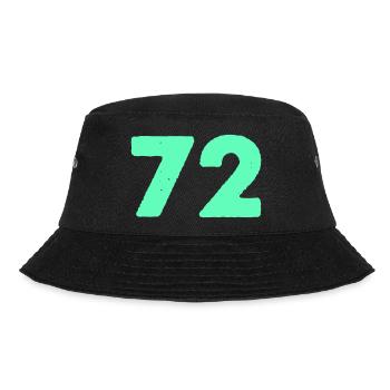 Neon Zahl 72 Mint Grafik - Bucket Hat - Schwarz - Vorne - Lela (165cm)