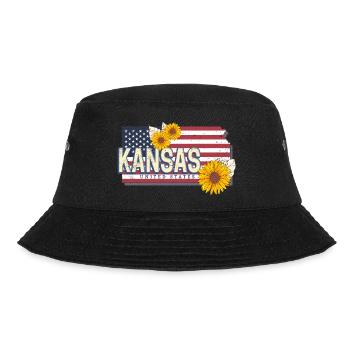 Kansas United States Retro Map Souvenir - Bucket Hat - black - Front - Lela (165cm)