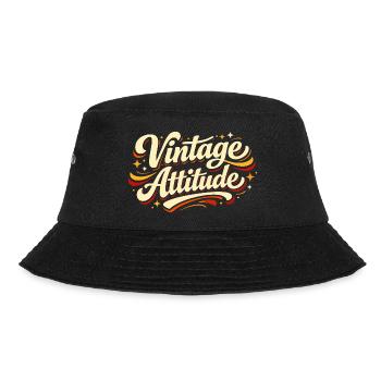 Vintage-Attitüde, lustiger, sarkastischer Opa, Oma - Bucket Hat - Schwarz - Vorne - Lela (165cm)
