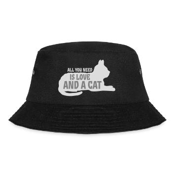 All You Need Is Love And A Cat Lustig Katze Spruch - Bucket Hat - Schwarz - Vorne - Lela (165cm)