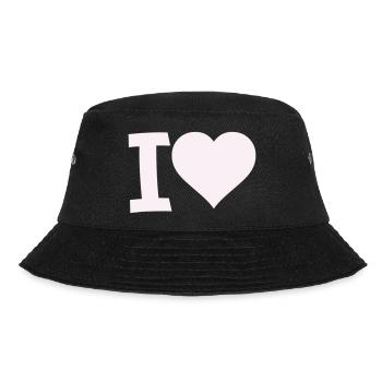 I Love Heart Motif - Bucket Hat - black - Front - Lela (165cm)