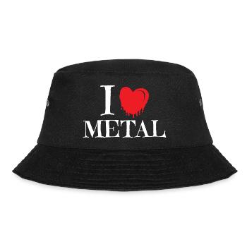 I Heart Metal Red Dripping Melting Heart Art - Bucket Hat - Schwarz - Vorne - Lela (165cm)