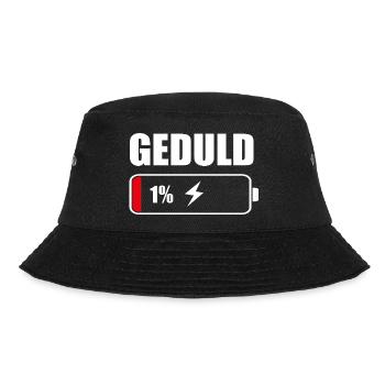 Geduld 1% – Lustiger Spruch Akku Design - Bucket Hat - Schwarz - Vorne - Lela (165cm)