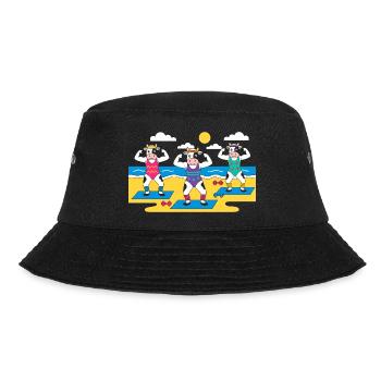 Kuh Yoga Strand - Bucket Hat - Schwarz - Vorne - Lela (165cm)