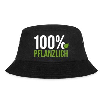 100% Pflanzlich - Vegan Geschenkidee - Bucket Hat - Schwarz - Vorne - Lela (165cm)