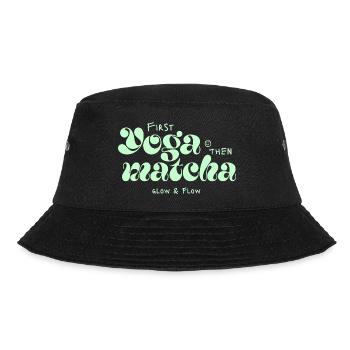 First Yoga Then Matcha Typo Design - Bucket Hat - black - Front - Lela (165cm)
