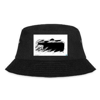 Schwarzer Abstrakt-Blob mit Linien - Bucket Hat - Schwarz - Vorne - Lela (165cm)