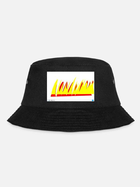 Flame Lines Yellow-Red - Bucket Hat - black