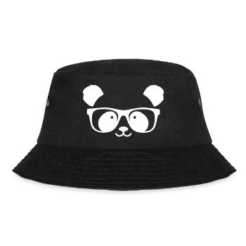 Cute panda with nerd glasses - Bucket Hat - black - Front - Lela (165cm)