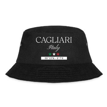Cagliari Italien Souvenir – Reise minimalistisch - Bucket Hat - Schwarz - Vorne