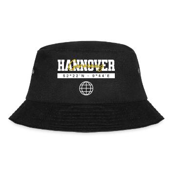 Hannover Niedersachsen Koordinaten Reise Souvenir - Bucket Hat - Schwarz - Vorne