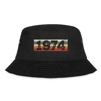 Vintage 1974 Retro 1974 Birthday Gift - Bucket Hat - black - Front - Lela (165cm)