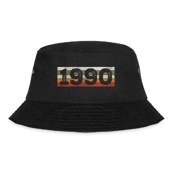 Vintage, 1990er Jahre, Retro, Geburtstagsgeschenk der 1990er Jahre - Bucket Hat - Schwarz - Vorne - Lela (165cm)