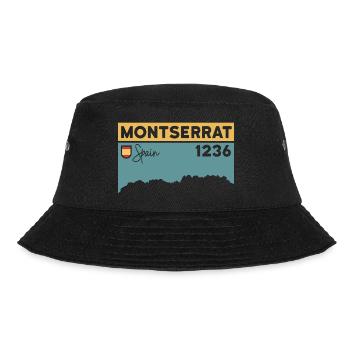 Montserrat Altitude Mountain Hiking Barcelona Gift - Bucket Hat - black - Front - Lela (165cm)