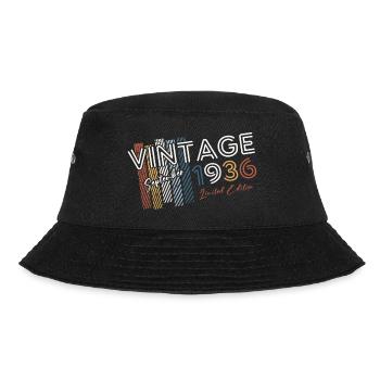 88th Birthday Vintage September 1936 Vintage 36 - Bucket Hat - black - Front - Lela (165cm)