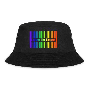 Regenbogen Strichcode, Love is Love - Bucket Hat - Schwarz - Vorne - Lela (165cm)