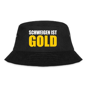 schweigen ist gold - Bucket Hat - Schwarz - Vorne - Lela (165cm)