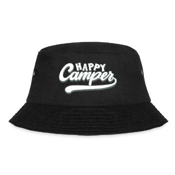 Campingspruch Happy Camper - Bucket Hat - Schwarz - Vorne - Lela (165cm)
