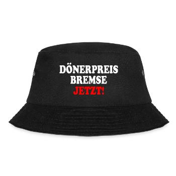 dönerpreisbremse jetzt - Bucket Hat - Schwarz - Vorne - Lela (165cm)