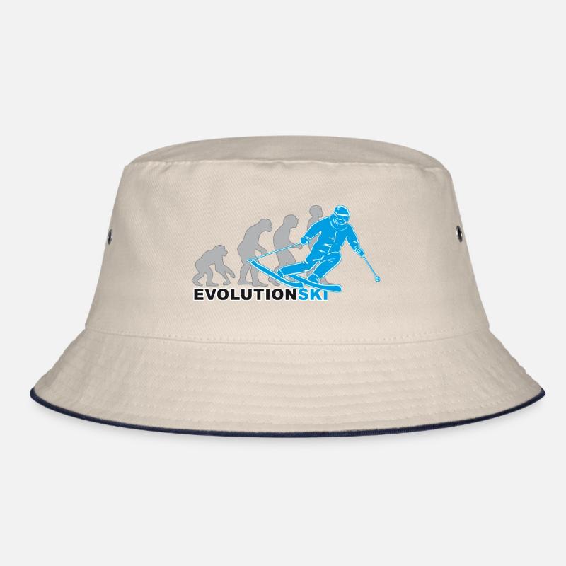 evolution ski, Skilaufen, Skifahren, Skipiste Bucket Hat