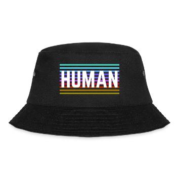 HUMAN LGBTQ Love Queer Statement Rainbow Logo - Bucket Hat - black - Front - Lela (165cm)