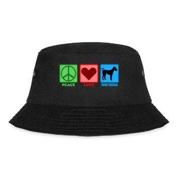 Irish Terrier Hund Peace Love - Bucket Hat - Schwarz - Vorne - Lela (165cm)