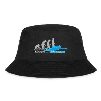 evolution swimming, swim, schwimmen, Schwimmer - Bucket Hat - Schwarz - Vorne - Lela (165cm)