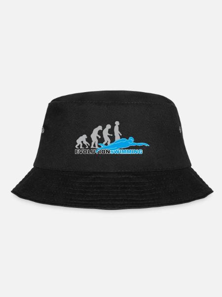 evolution swimming, swim, schwimmen, Schwimmer - Bucket Hat - Schwarz