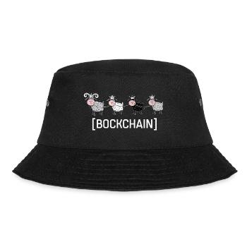 Bockchain - Blockchain Lustige Schafe Informatiker - Bucket Hat - Schwarz - Vorne - Lela (165cm)