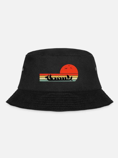 Drachenboot Racing Crew Paddlers Vintage Retro - Bucket Hat - Schwarz
