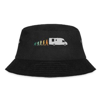 Camping Rentner Retro Style - Evolution Opa - Bucket Hat - Schwarz - Vorne - Lela (165cm)